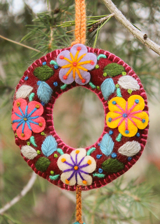 Peruvian Hand Embroidered Letter Shape Keychain